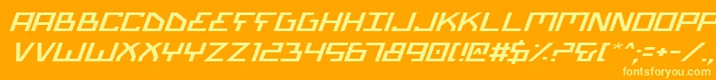 BionicTypeExpandedItalic Font – Yellow Fonts on Orange Background