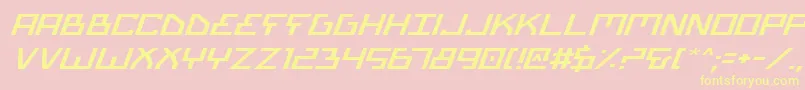 BionicTypeExpandedItalic Font – Yellow Fonts on Pink Background