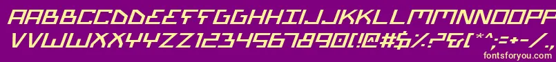 BionicTypeExpandedItalic Font – Yellow Fonts on Purple Background