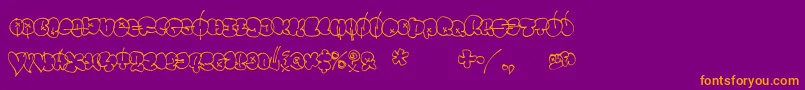 Throwupz Font – Orange Fonts on Purple Background