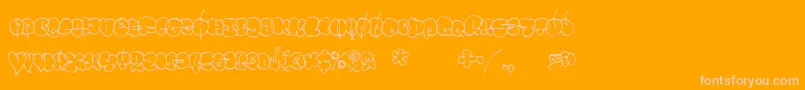 Throwupz-Schriftart – Rosa Schriften auf orangefarbenem Hintergrund