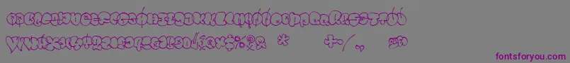 Throwupz Font – Purple Fonts on Gray Background