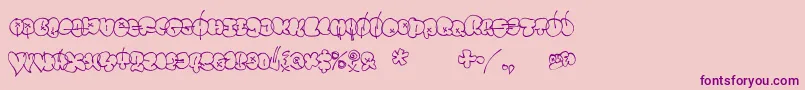 Throwupz Font – Purple Fonts on Pink Background