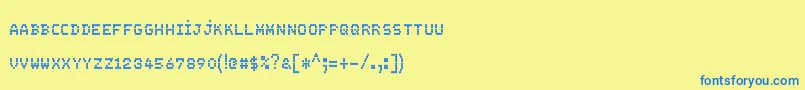 FsBlokSc Font – Blue Fonts on Yellow Background