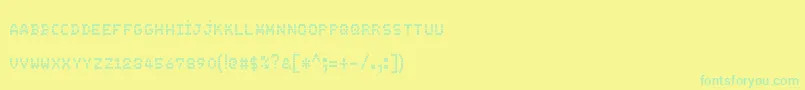 FsBlokSc Font – Green Fonts on Yellow Background