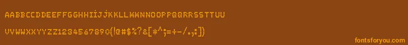 FsBlokSc Font – Orange Fonts on Brown Background
