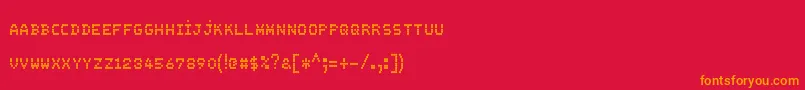 フォントFsBlokSc – 赤い背景にオレンジの文字