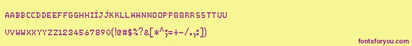 FsBlokSc Font – Purple Fonts on Yellow Background