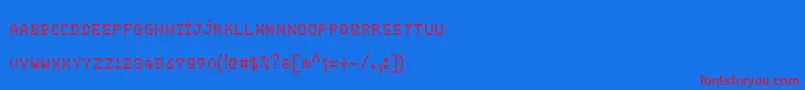 FsBlokSc Font – Red Fonts on Blue Background