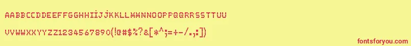 フォントFsBlokSc – 赤い文字の黄色い背景