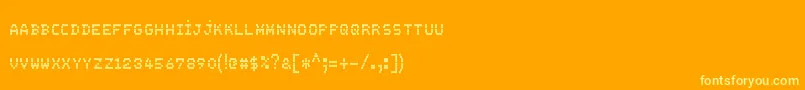 Fonte FsBlokSc – fontes amarelas em um fundo laranja