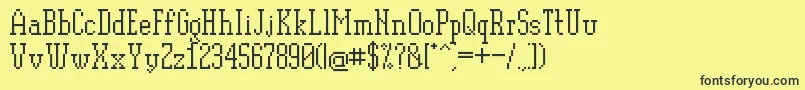 Pixelplay Font – Black Fonts on Yellow Background