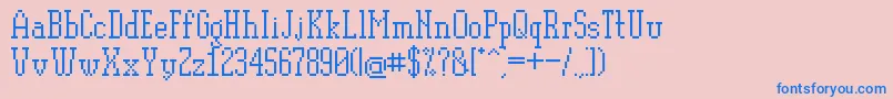 フォントPixelplay – ピンクの背景に青い文字