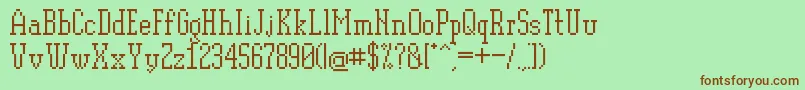 Pixelplay Font – Brown Fonts on Green Background