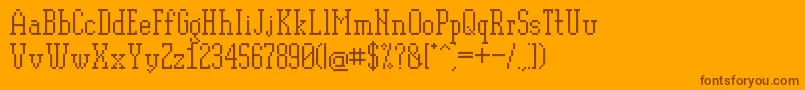 Pixelplay Font – Brown Fonts on Orange Background