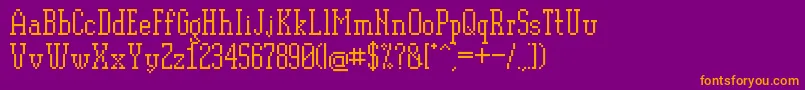 Czcionka Pixelplay – pomarańczowe czcionki na fioletowym tle