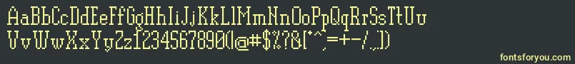 フォントPixelplay – 黒い背景に黄色の文字