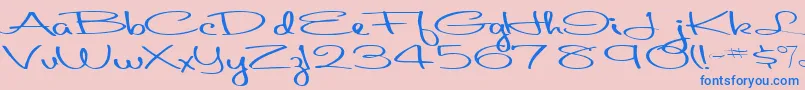 Aboutface33RegularTtext-Schriftart – Blaue Schriften auf rosa Hintergrund