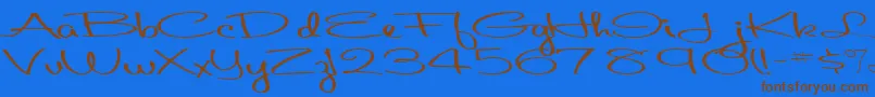 Aboutface33RegularTtext Font – Brown Fonts on Blue Background