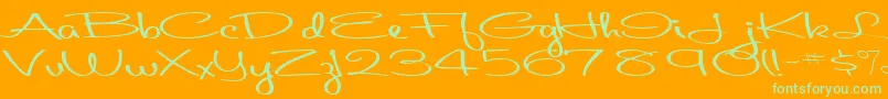 Aboutface33RegularTtext Font – Green Fonts on Orange Background