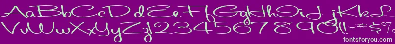 Aboutface33RegularTtext Font – Green Fonts on Purple Background