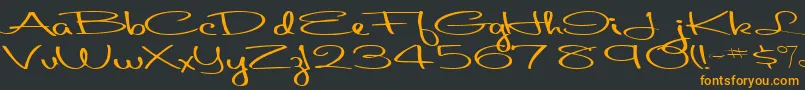 Aboutface33RegularTtext Font – Orange Fonts on Black Background