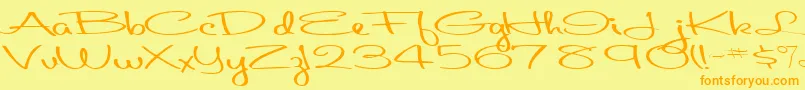 Aboutface33RegularTtext Font – Orange Fonts on Yellow Background