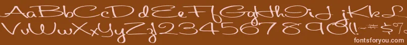 Aboutface33RegularTtext Font – Pink Fonts on Brown Background