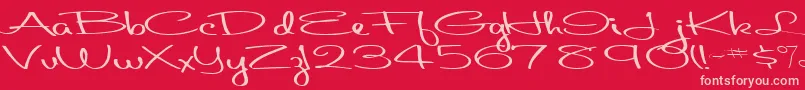 Aboutface33RegularTtext Font – Pink Fonts on Red Background