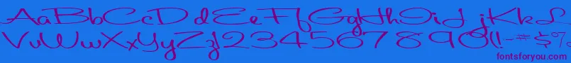 Aboutface33RegularTtext Font – Purple Fonts on Blue Background