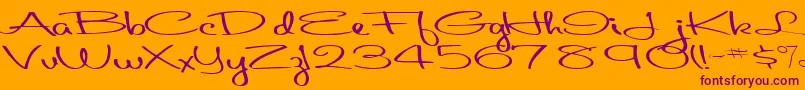 Aboutface33RegularTtext-Schriftart – Violette Schriften auf orangefarbenem Hintergrund