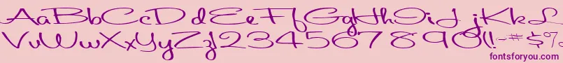 Aboutface33RegularTtext Font – Purple Fonts on Pink Background