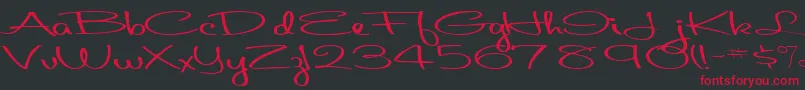Aboutface33RegularTtext Font – Red Fonts on Black Background