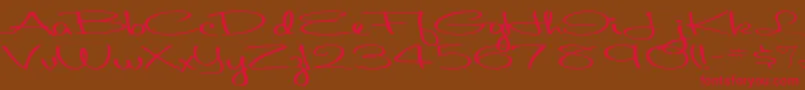 Aboutface33RegularTtext Font – Red Fonts on Brown Background