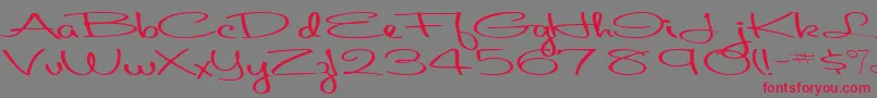 Aboutface33RegularTtext-Schriftart – Rote Schriften auf grauem Hintergrund