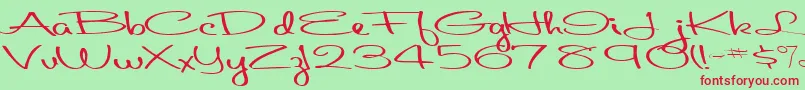 Aboutface33RegularTtext Font – Red Fonts on Green Background