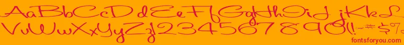 Aboutface33RegularTtext Font – Red Fonts on Orange Background