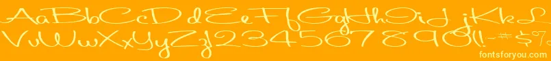 Aboutface33RegularTtext Font – Yellow Fonts on Orange Background