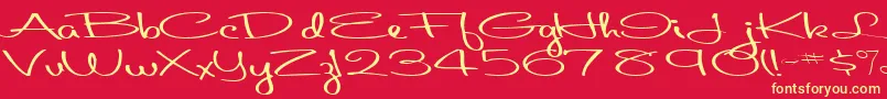 Aboutface33RegularTtext Font – Yellow Fonts on Red Background