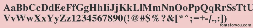 Fonte Roman – fontes pretas em um fundo rosa