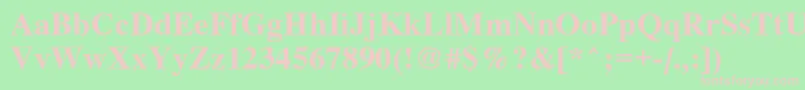 Roman Font – Pink Fonts on Green Background