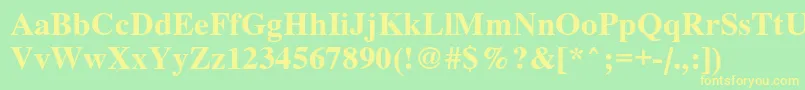 Roman Font – Yellow Fonts on Green Background