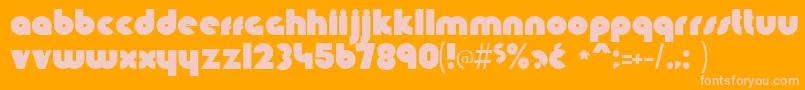 Knuckled Font – Pink Fonts on Orange Background
