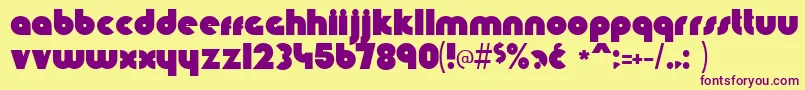 Knuckled Font – Purple Fonts on Yellow Background