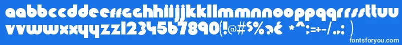 フォントKnuckled – 青い背景に白い文字