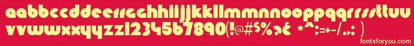 Knuckled Font – Yellow Fonts on Red Background