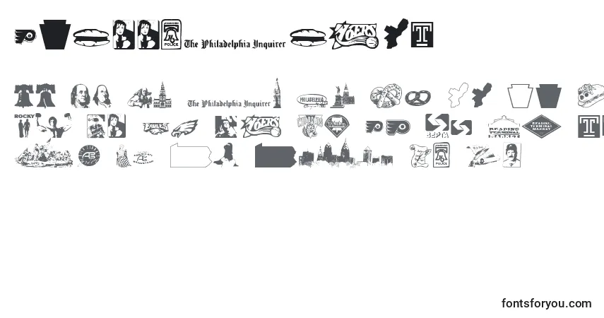 Czcionka PhillyDings – alfabet, cyfry, specjalne znaki