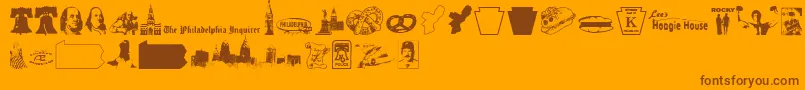 Шрифт PhillyDings – коричневые шрифты на оранжевом фоне