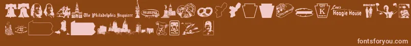 PhillyDings Font – Pink Fonts on Brown Background