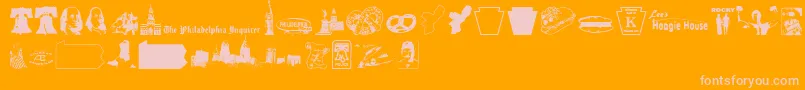 フォントPhillyDings – オレンジの背景にピンクのフォント
